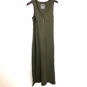 Maxi Shirt Dress Olive Green Sz Large